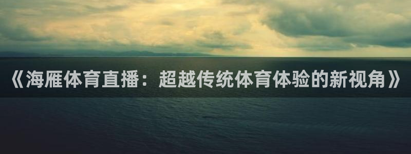 《海雁体育直播：超越传统体育体验的新视角》